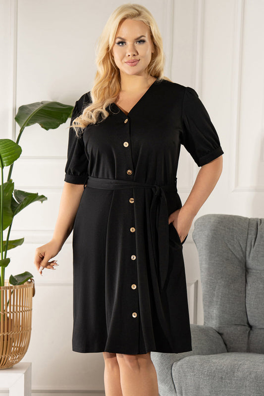 SC112/38/40-1-Shirt dress made of exclusive viscose fabric PAULINKA black-1