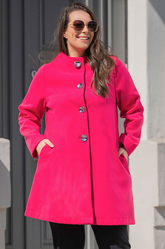 K639/38/40-1-Flaring collar coat with silver buttons TIPOL pink-1