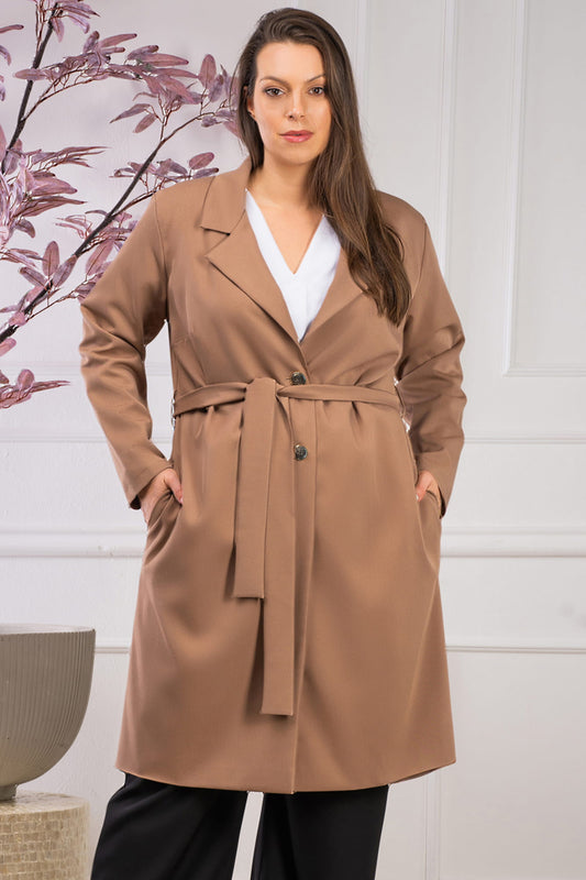 K631/38/40-1-Tie waist coat with collar BERNADETTA beige-1