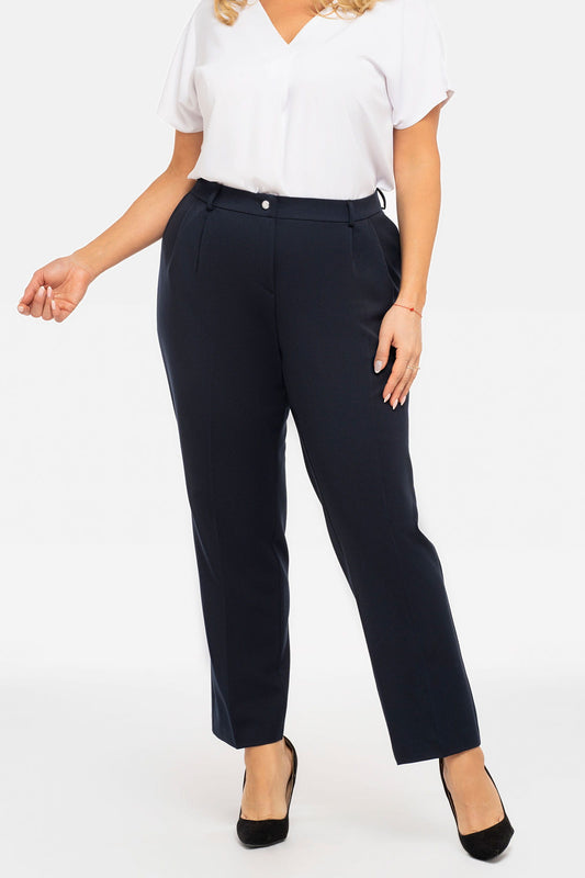 Z882/38-1-Business pants with pleats at the waist PABLO navy blue-1