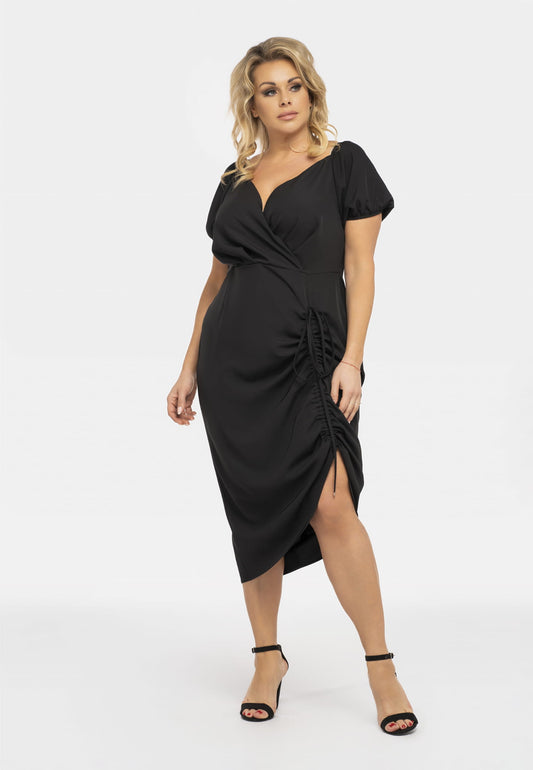 SC415/38-1-Women's dress with crinkle INESSA black-1
